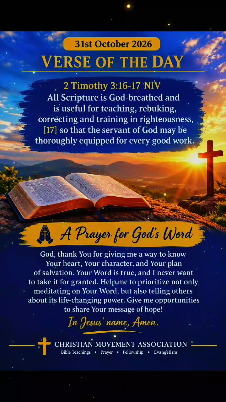 ✝️🙏2 Timothy 3:16-17 NIV‬ All Scripture is God-breathed a... · @CHRISTIAN MOVEMENT ASSOCIATION on CashChat