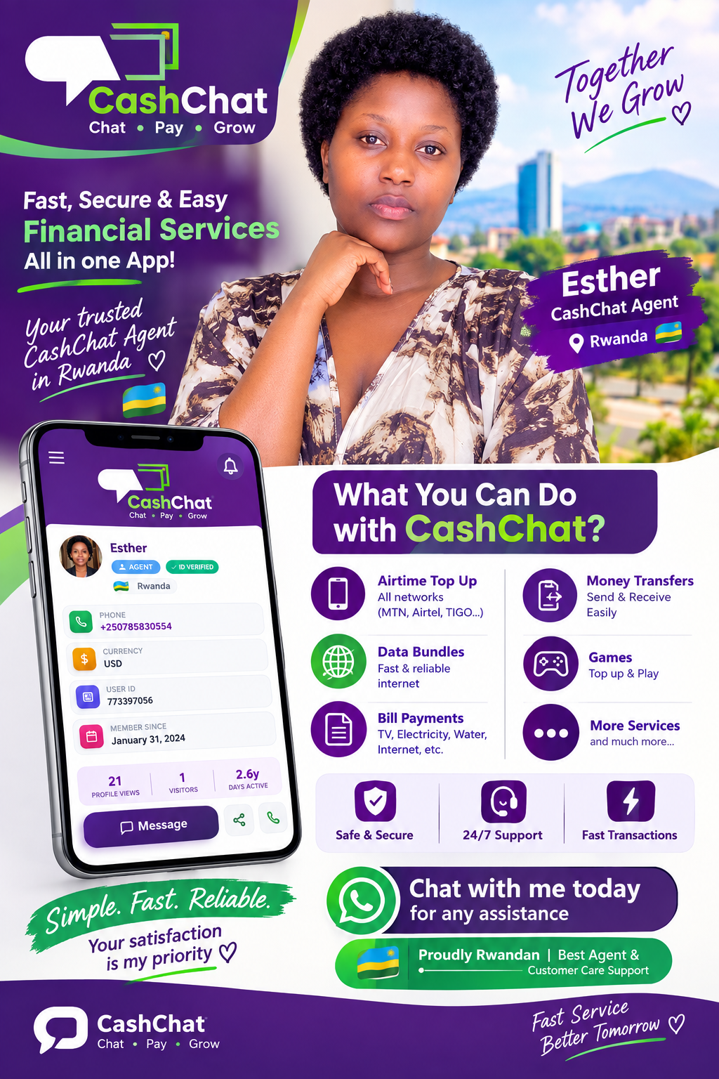 SUCURE BANKING PLATFORM ( Cashchat wallet) ✅Cashchat App ... · @ESTHER AGENT@CASHCHAT 🇷🇼🇷🇼🇷🇼🇷🇼 on CashChat